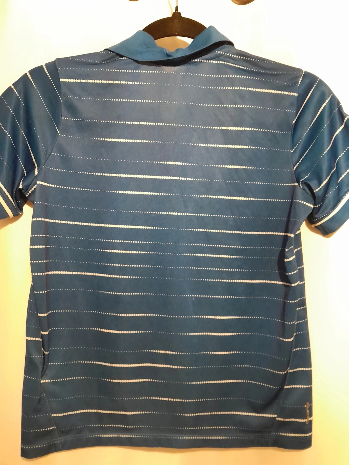 Polo infantil, azul e branco, 8 anos, Marca Oxylane – photo 5